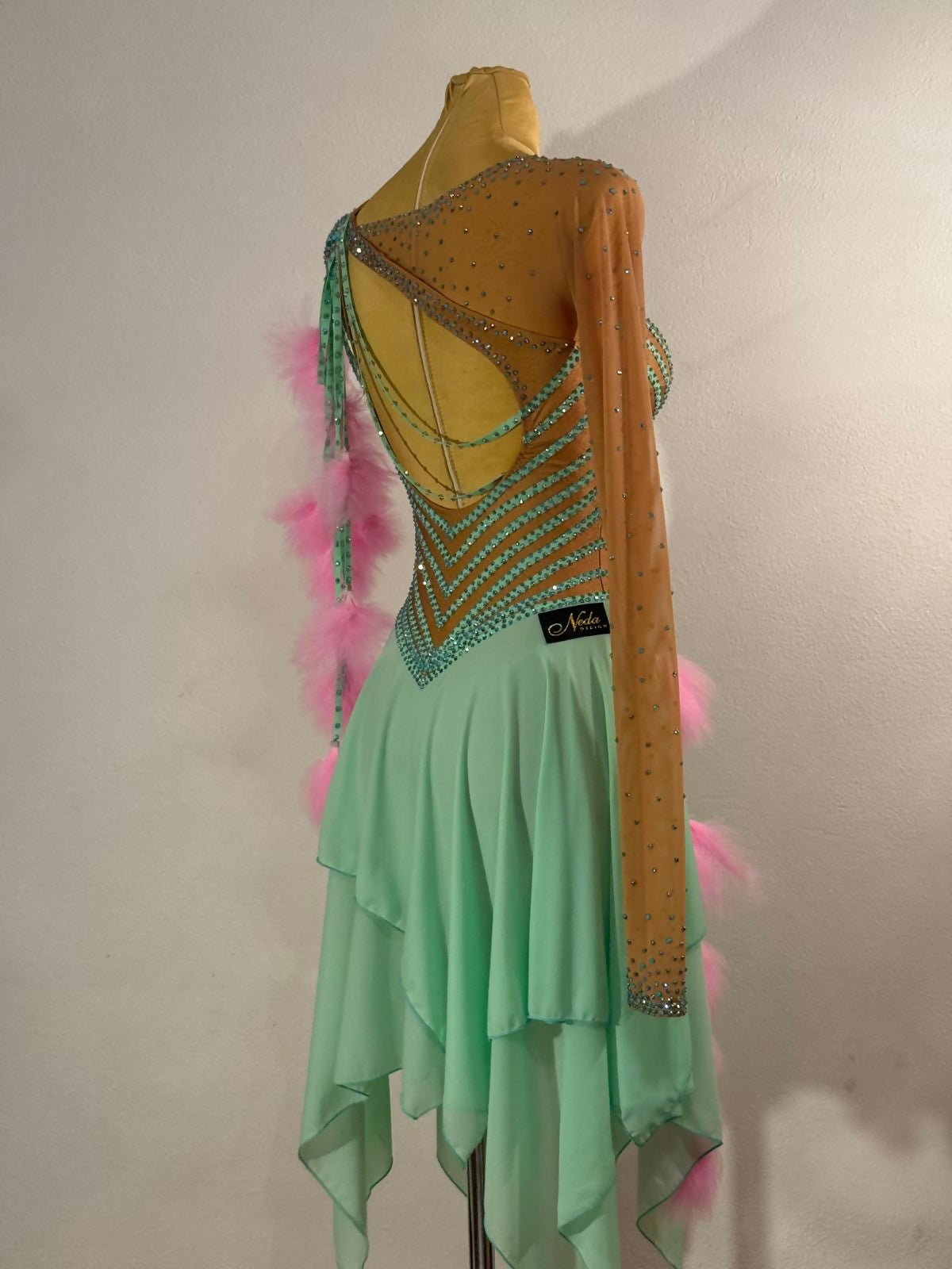 New mint stripe latin dress