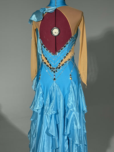 New Blue Smooth Ballroom Dress