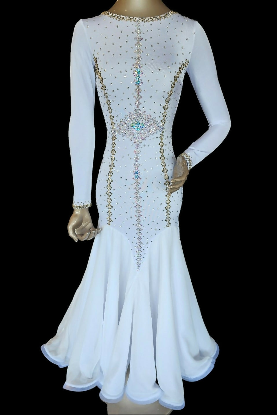 White and Gold Smooth Dress 1 2x3