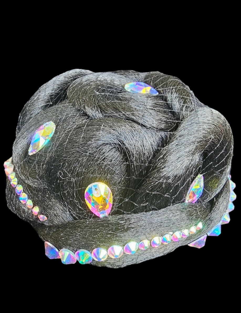 Dance Bun with Large Rhinestones - Black