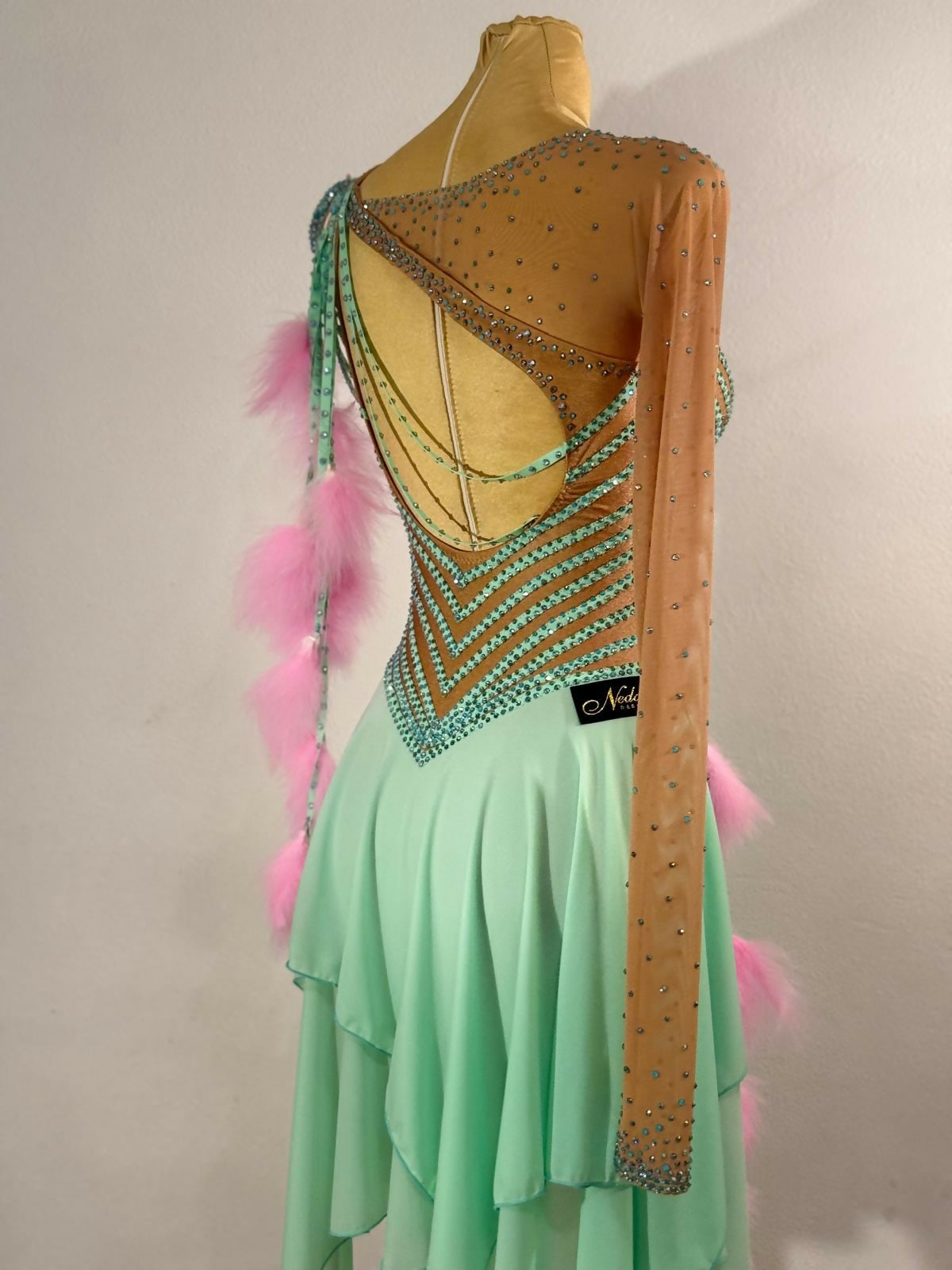 New mint stripe latin dress