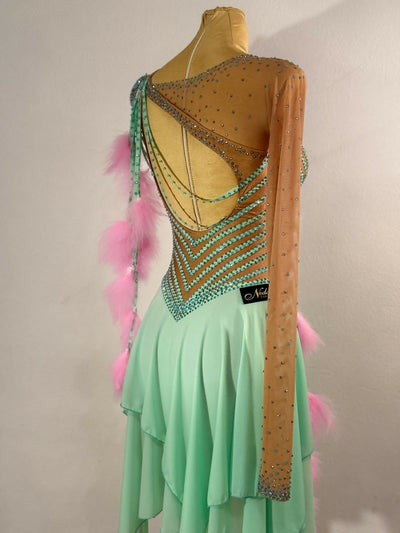 New mint stripe latin dress