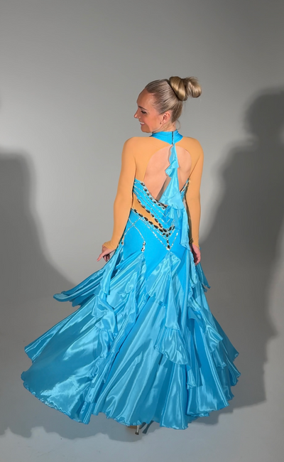 New Blue Smooth Ballroom Dress