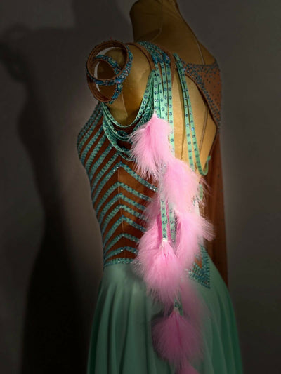 New mint stripe latin dress