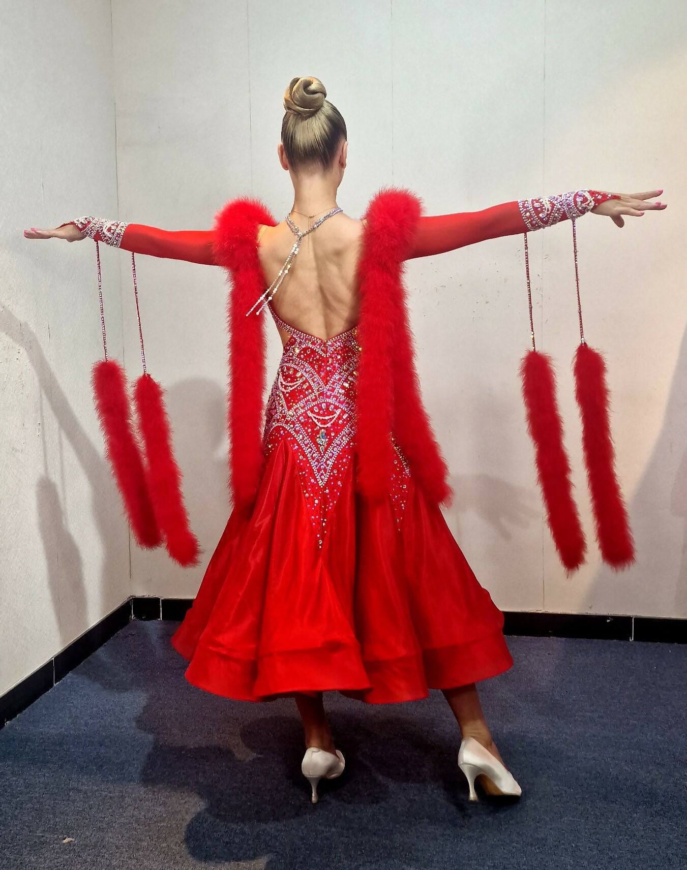 Hot red Ballroom dress