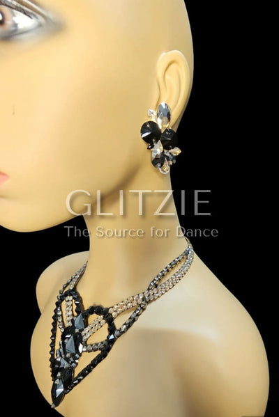Ballroom dance jewelry set: necklace earrings. Accessories