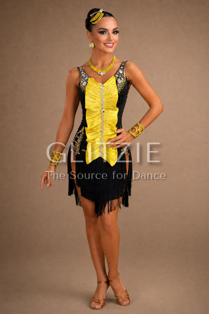 gold latin dance dress Custom Gold Fringe Latin Dance Dresses for Women Girls Flowers Ball Party  Salsal Ballroom Dance Costumes – Moderndancedress.com