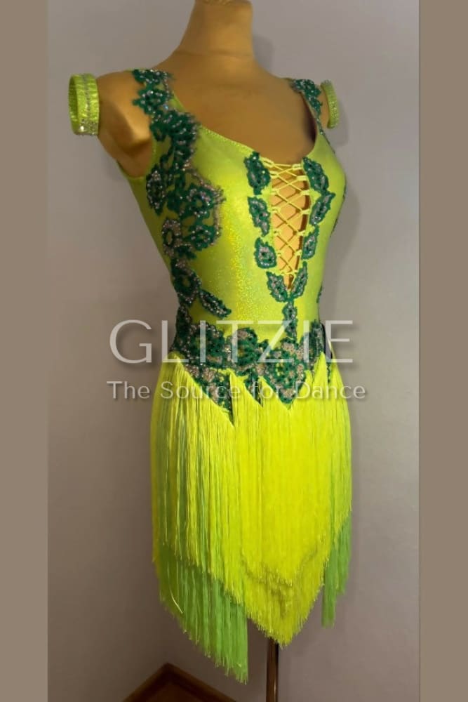 Brand new neon green latin dress S-M Dancewear