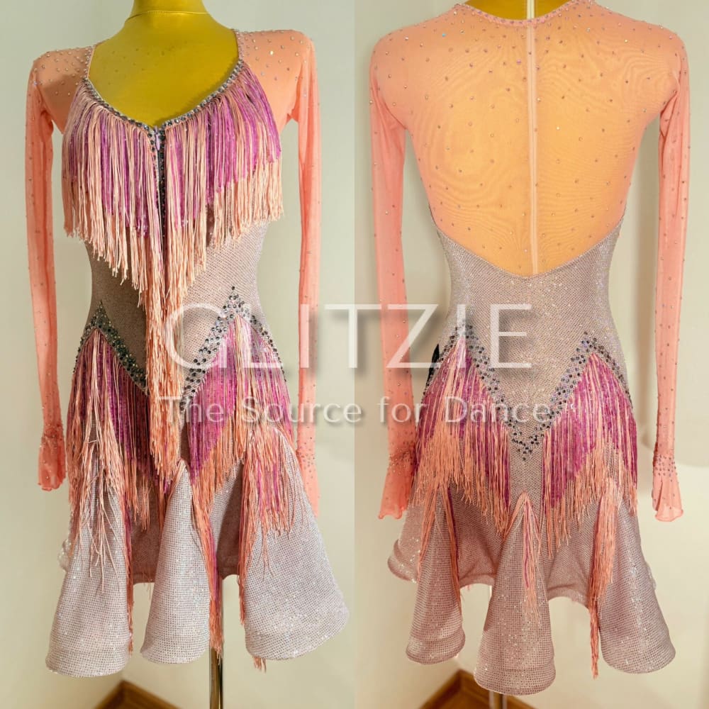 Brand new pink latin dress XS-S Dancewear