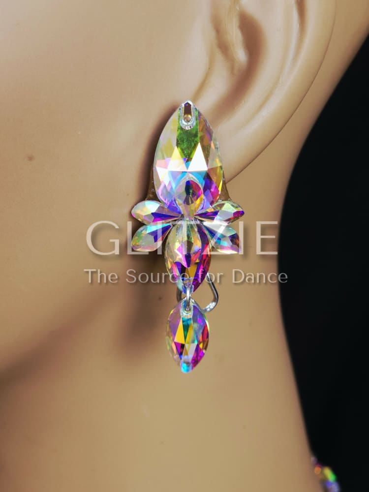 Crystals AB Ballroom Dance Set Necklace Earrings: Hypoallergenic Handmade Jewelry. Accessories