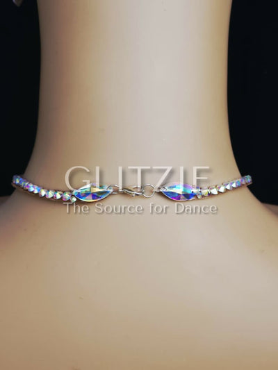 Crystals AB Ballroom Dance Set Necklace Earrings: Hypoallergenic Handmade Jewelry. Accessories