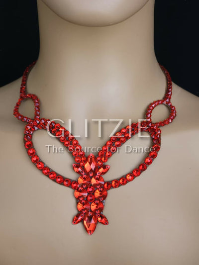 Crystals Lt. Siam Ballroom Dance Set Necklace Earrings: Hypoallergenic Handmade Jewelry. Accessories