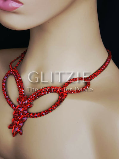 Crystals Lt. Siam Ballroom Dance Set Necklace Earrings: Hypoallergenic Handmade Jewelry. Accessories