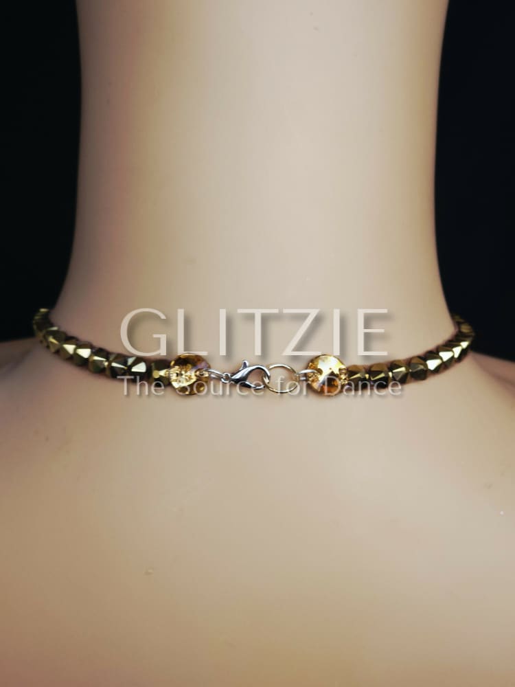 Crystals Lt.Topaz/Aurum/Summer Ballroom Dance Jewelry Set Necklace Earrings: Hypoallergenic Jewelry Accessories