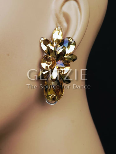 Crystals Lt.Topaz/Aurum/Summer Ballroom Dance Jewelry Set Necklace Earrings: Hypoallergenic Jewelry Accessories