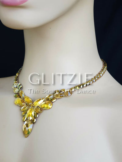 Crystals Rhinestones Hypoallergenic Jewelry Set: Earrings and Necklace. Accessories