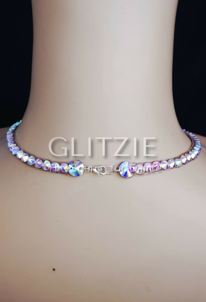 Crystals Rhinestones Hypoallergenic Jewelry Set: Earrings and Necklace. Accessories