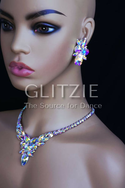 Crystals Rhinestones Hypoallergenic Jewelry Set: Earrings and Necklace. Accessories