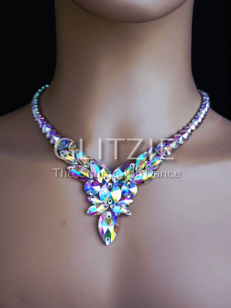 Crystals Rhinestones Hypoallergenic Jewelry Set: Earrings and Necklace. Accessories