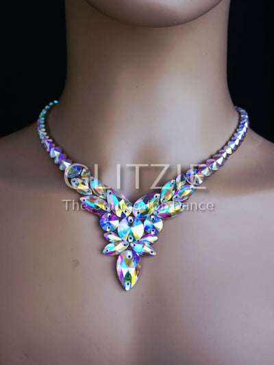 Crystals Rhinestones Hypoallergenic Jewelry Set: Earrings and Necklace. Accessories