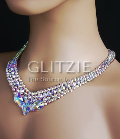 Crystals Rhinestones Hypoallergenic Jewelry Set: Earrings Necklace Bracelets Hair Accessorie. Accessories