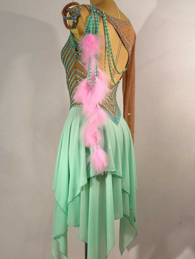 New mint stripe latin dress