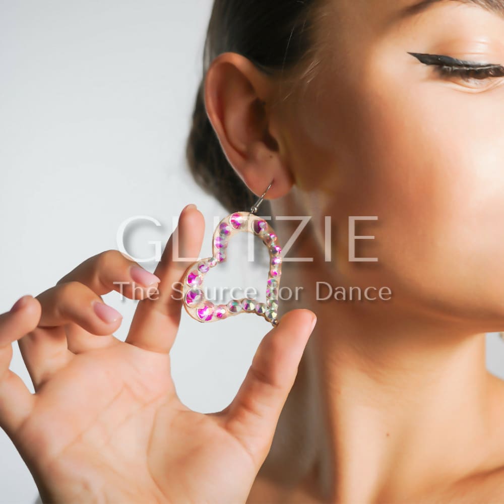 Heart rhinestone earrings Accessories