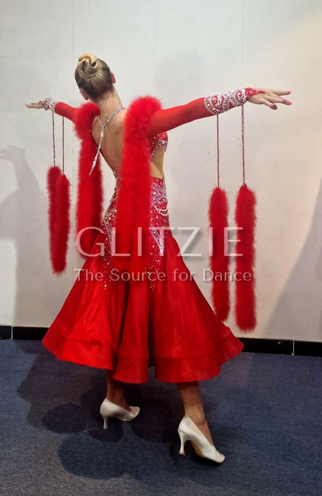 Hot red Ballroom dress S-M Dancewear