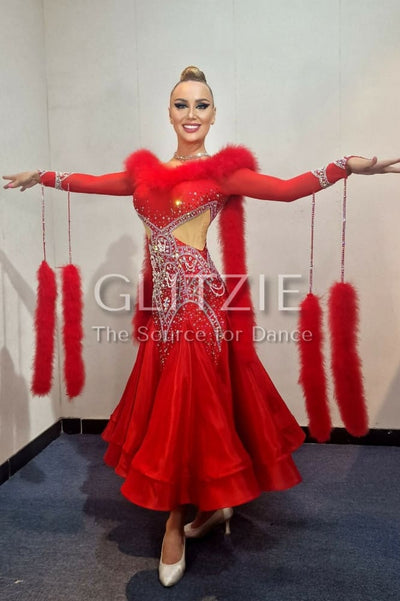 Hot red Ballroom dress S-M Dancewear