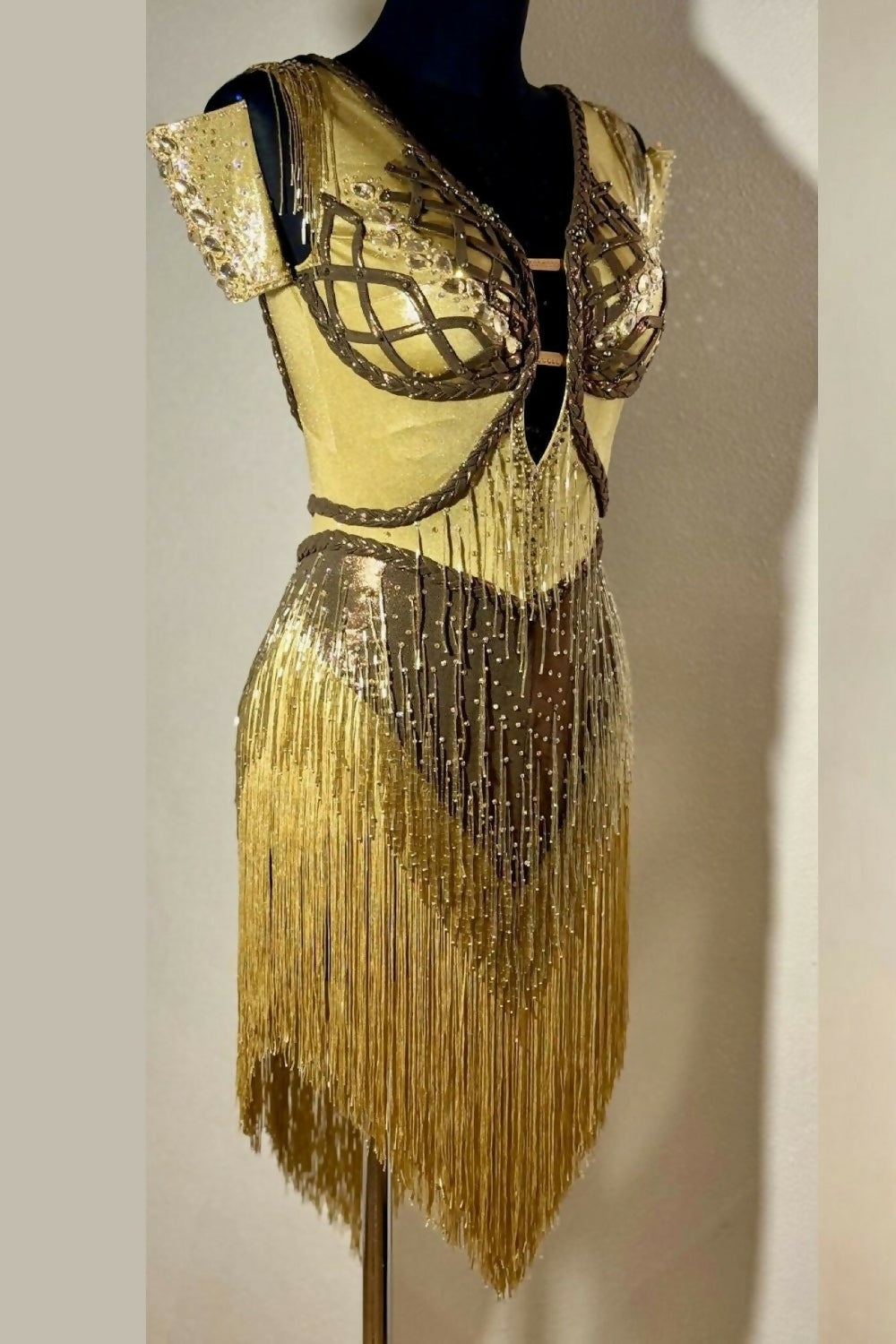 Gold Latin Rhythn Dress 2x3