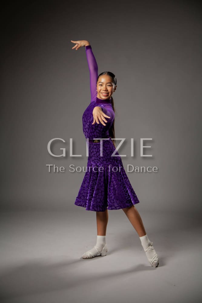 Juvenile Dress Amber in Purple color Purple / L Dancewear