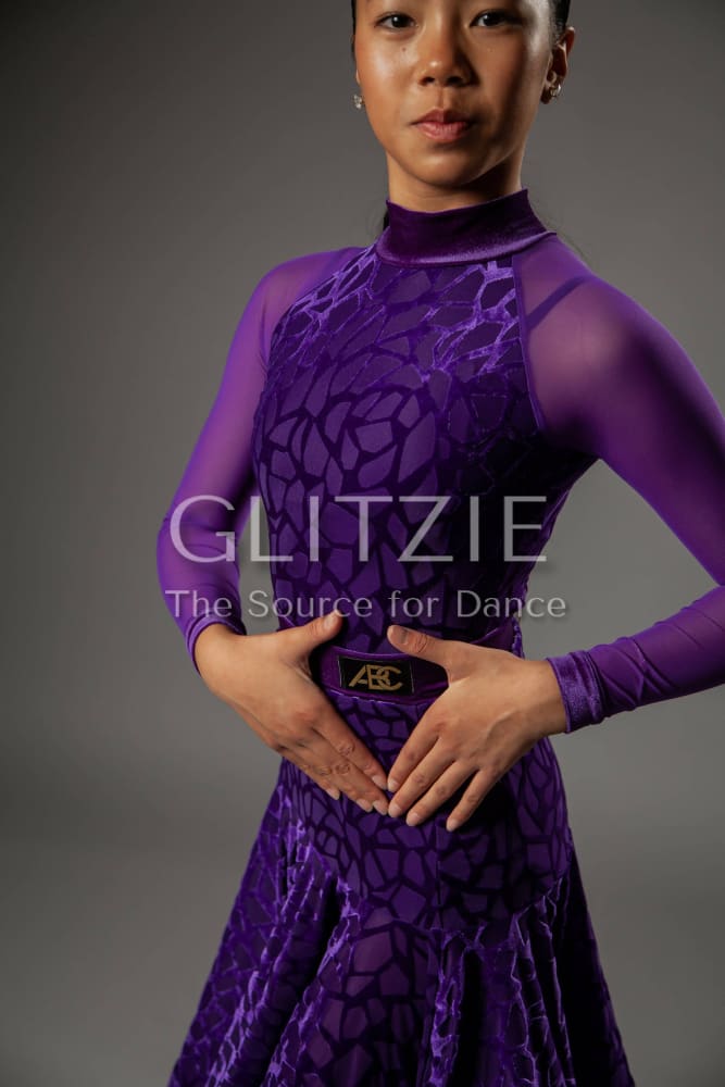 Juvenile Dress Amber in Purple color Purple / L Dancewear