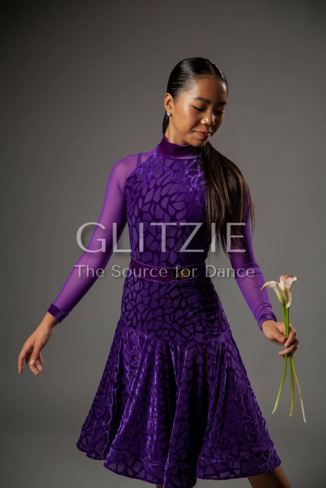 Juvenile Dress Amber in Purple color Purple / L Dancewear