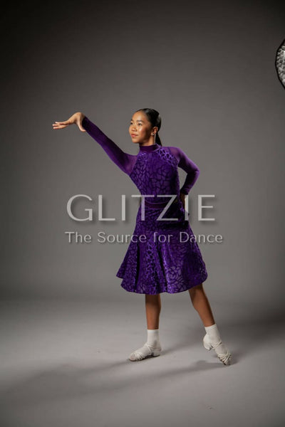Juvenile Dress Amber in Purple color Purple / L Dancewear
