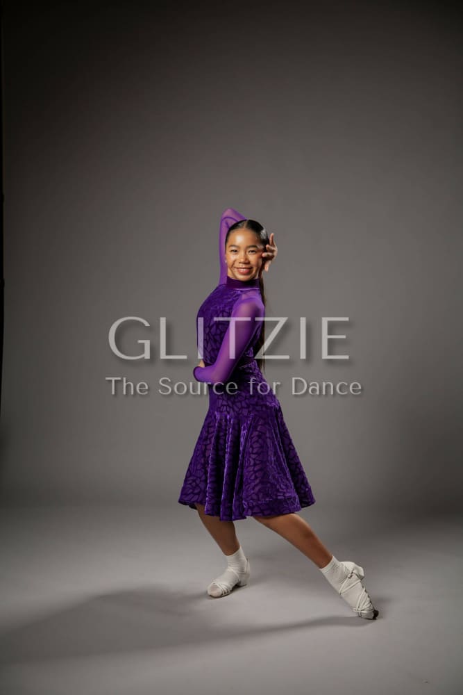 Juvenile Dress Amber in Purple color Purple / L Dancewear
