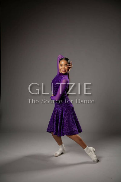 Juvenile Dress Amber in Purple color Purple / L Dancewear