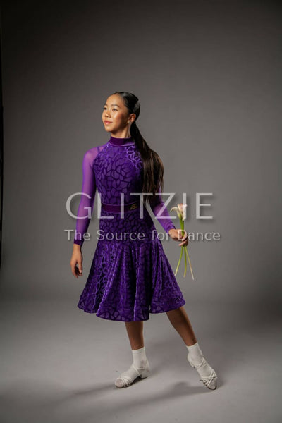 Juvenile Dress Amber in Purple color Purple / L Dancewear