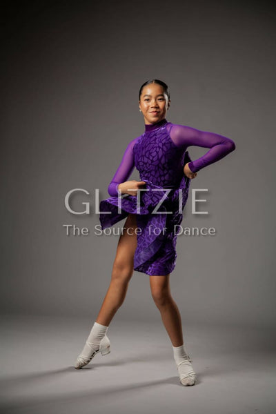 Juvenile Dress Amber in Purple color Purple / L Dancewear