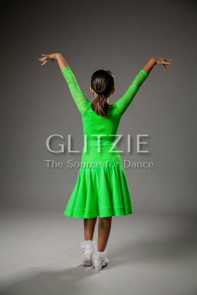 Juvenile dress Bella in Green Apple color M-L Dancewear