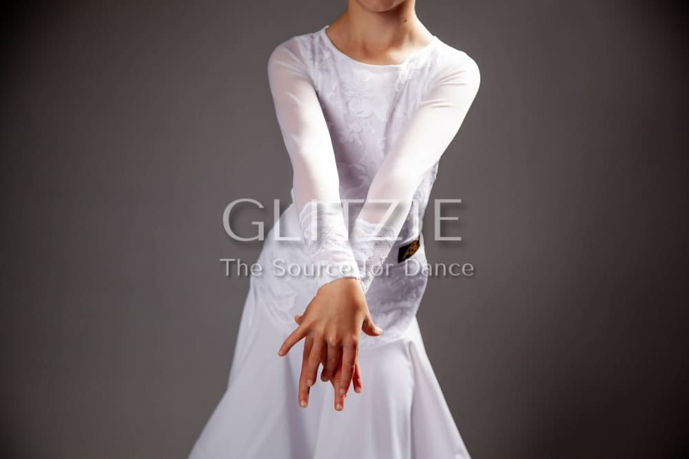 Juvenile dress Emily in white color - 3 piece set by ABC M Dancewear