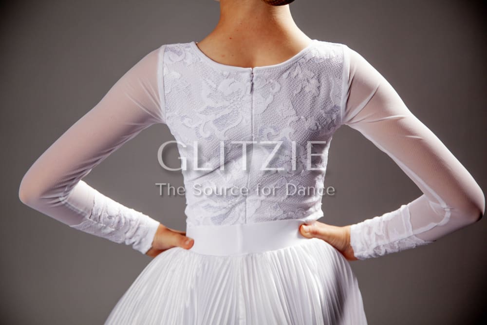 Juvenile dress Emily in white color - 3 piece set by ABC M Dancewear