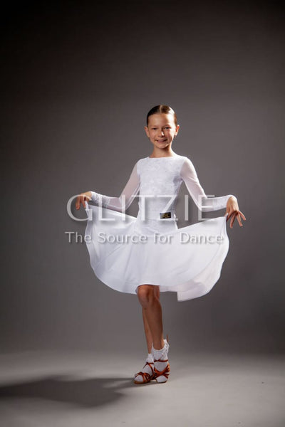 Juvenile dress Emily in white color - 3 piece set by ABC M Dancewear