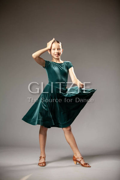 Juvenile Dress Julia in Forest Green color by ABC Forest Green / L Dancewear