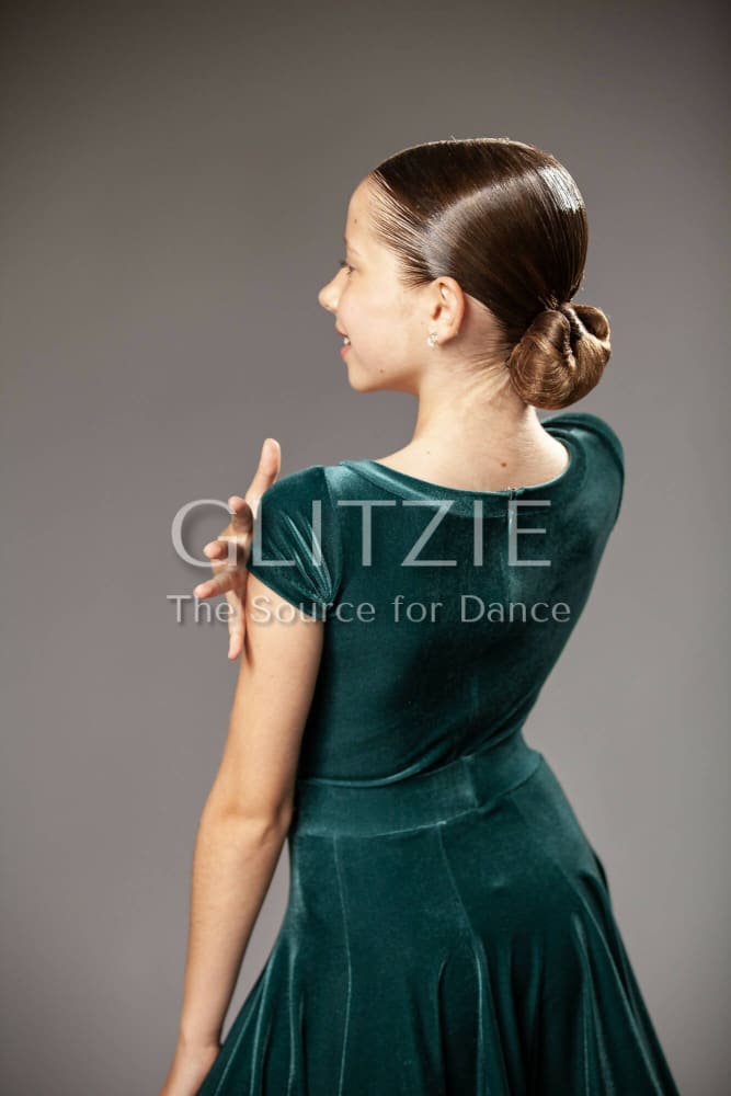 Juvenile Dress Julia in Forest Green color by ABC Forest Green / L Dancewear