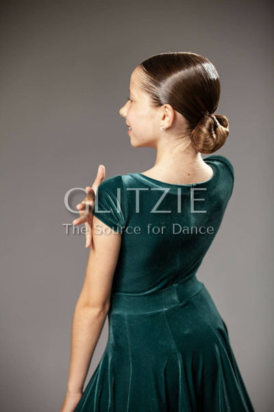 Juvenile Dress Julia in Forest Green color by ABC Forest Green / L Dancewear