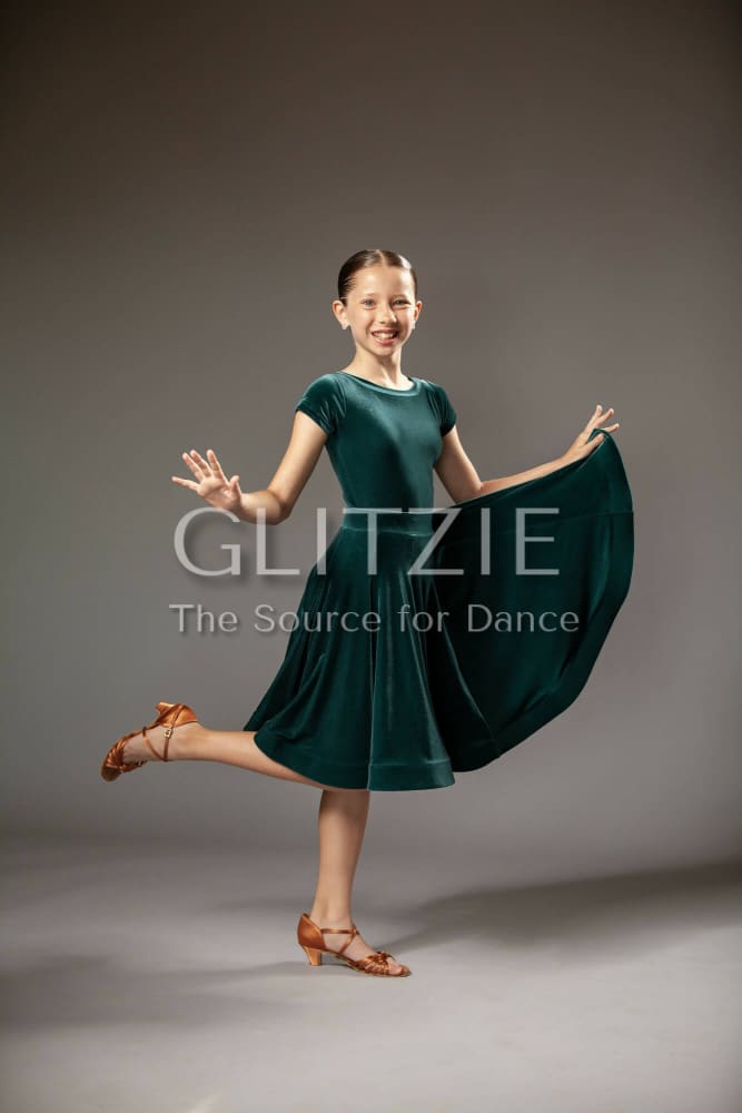 Juvenile Dress Julia in Forest Green color by ABC Forest Green / L Dancewear