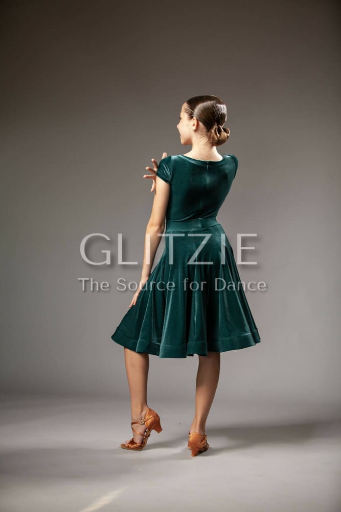 Juvenile Dress Julia in Forest Green color by ABC Forest Green / L Dancewear