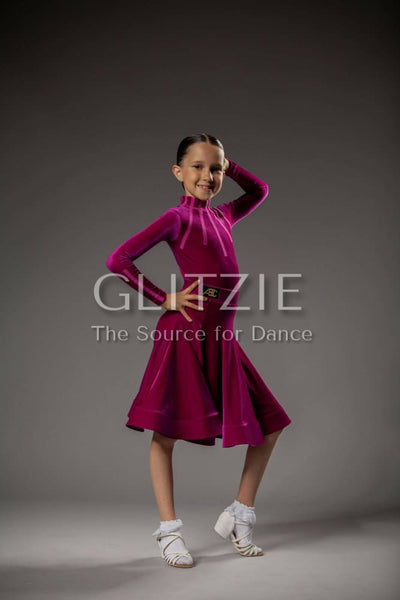 Juvenile Dress Nicole in Fuchsia Pink by ABC Fuchsia Pink / S Dancewear