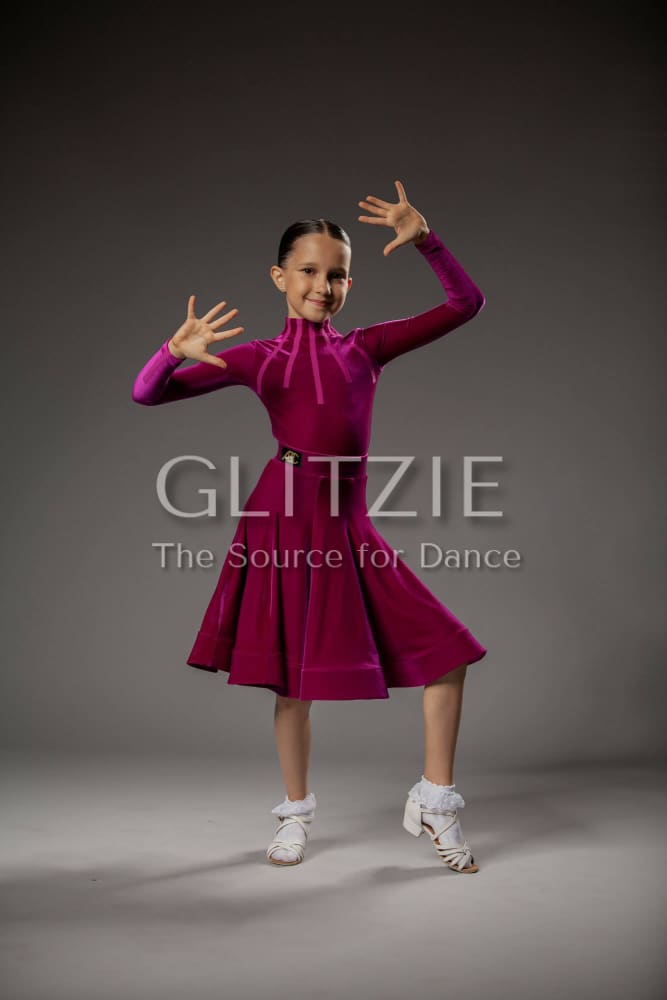 Juvenile Dress Nicole in Fuchsia Pink by ABC Fuchsia Pink / S Dancewear