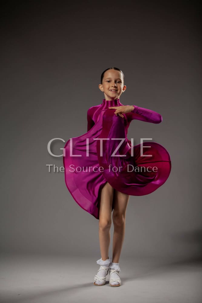 Juvenile Dress Nicole in Fuchsia Pink by ABC Fuchsia Pink / S Dancewear